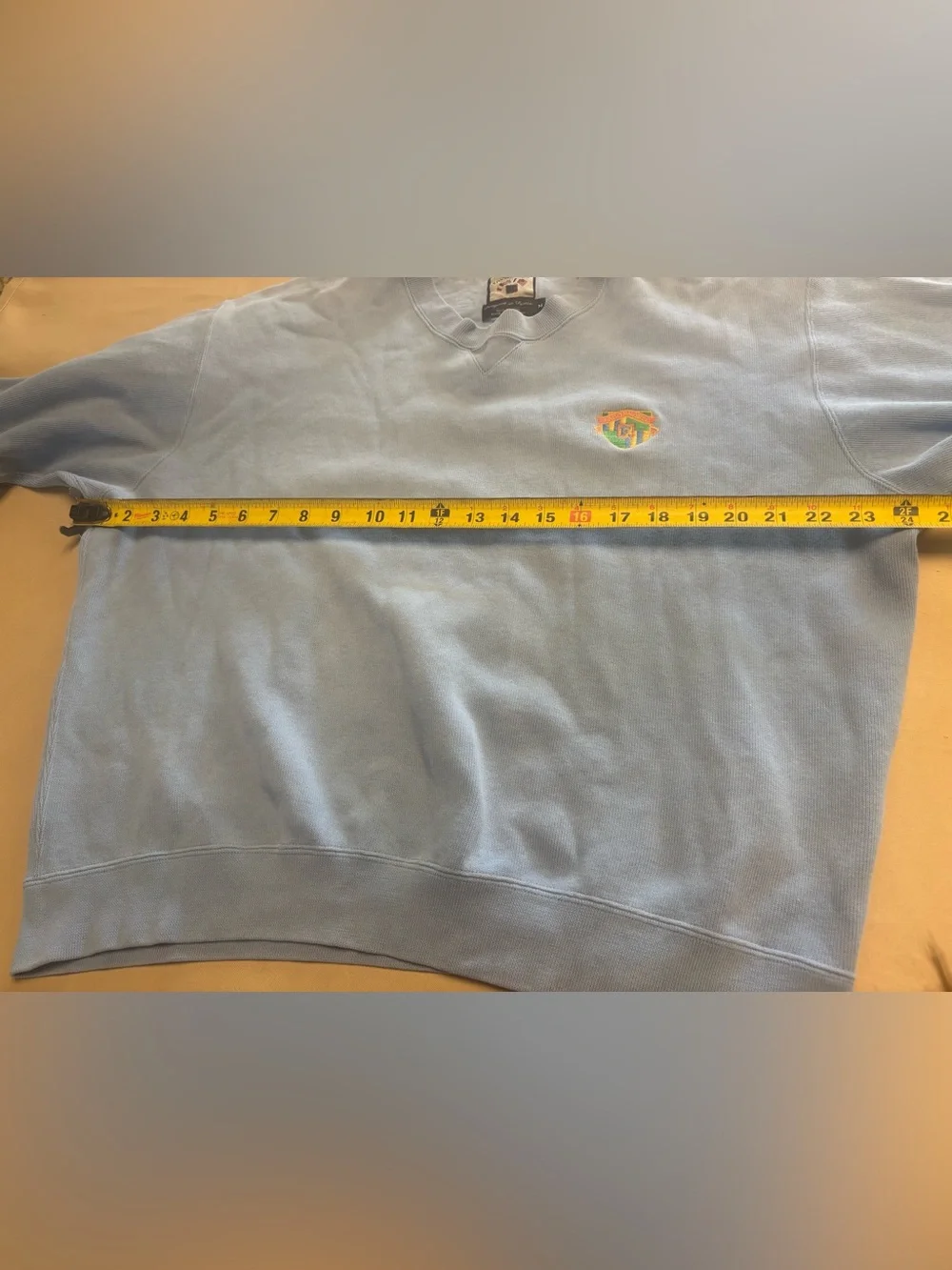 Vtg Faconnable Pullover Sweatshirt Sweater Mens Sz M Blue Crew Neck Crest Logo